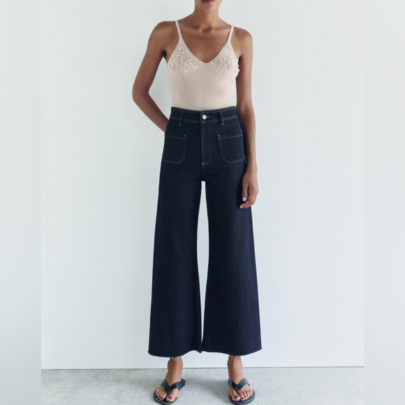 Zara Denim - Zara ZW Collection High Waist Marine Straight Pocket Jean